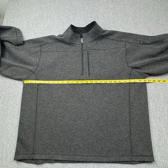 Arbor Wear 1/4 Zip Long Sleeve Pullover Fleece Sweater Men's 2XL Gray Wool Blend